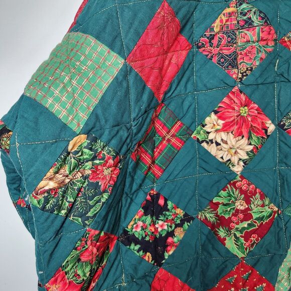 VTG Quilt Coat Holiday Event Piece Art To Wear Festive Chunky Christmas‎ Chore - Picture 14 of 16